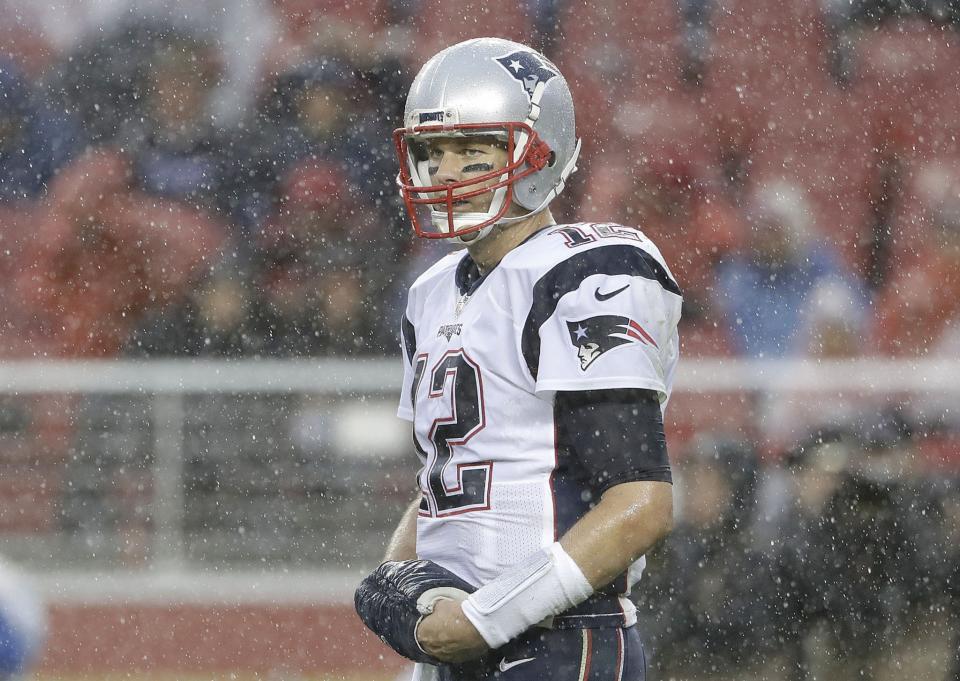 Tom Brady was back at practice on Friday. (AP)