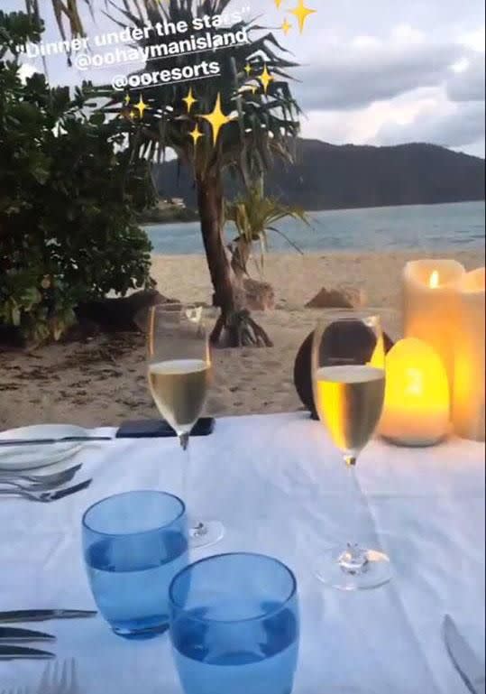 It doesn't get more romantic than a candlelit dinner. Source: Instagram