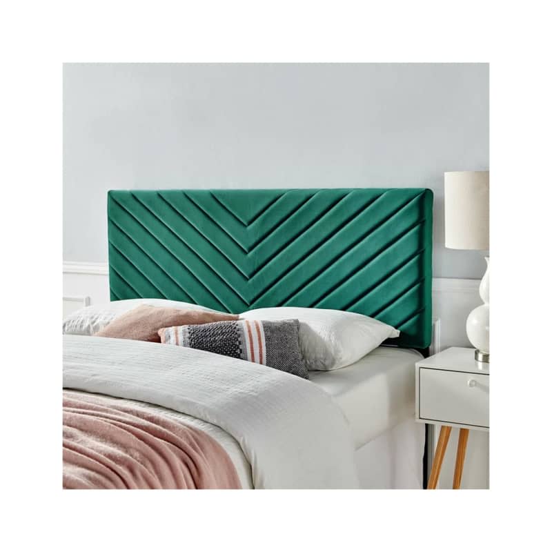 Everly Quinn Angular Tufted Velvet Headboard