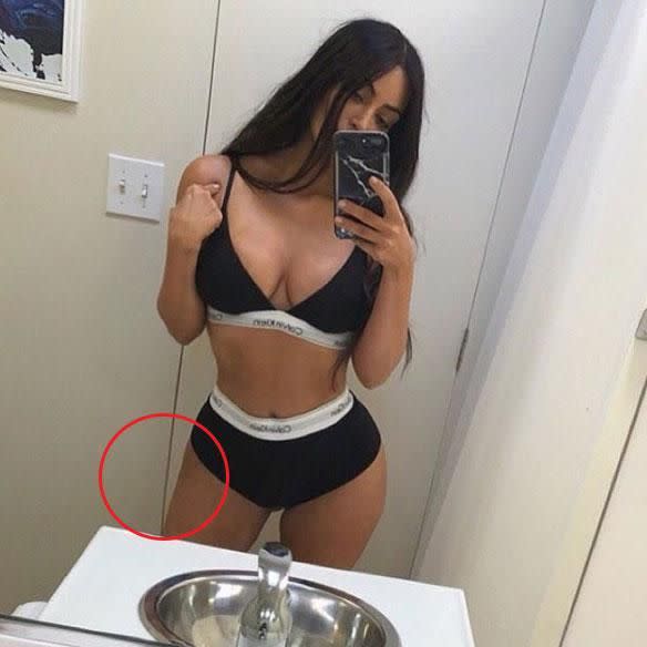 The 37-year-old reality star is being accused of editing her images once again, and once you see the apparent photoshop fail, there's no way of unseeing it. Source: Instagram/kimkardashian