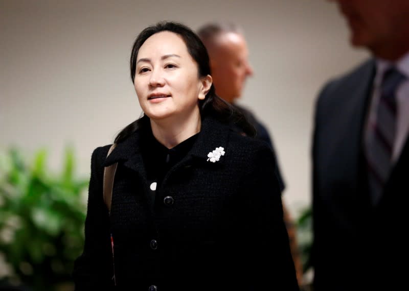 Huawei Chief Financial Officer Meng Wanzhou leaves B.C. Supreme Court for a lunch break during the first day of her extradition hearing in Vancouver