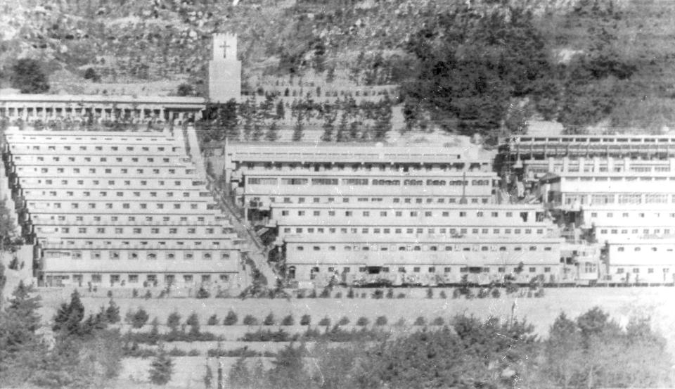 FILE - This undated file photo shows the Brothers Home compound in Busan, South Korea. Brothers was a now-destroyed facility in the southern port city of Busan where thousands of children and adults, most of whom were grabbed off the streets, were enslaved and often killed, raped and beaten in the 1970s and 1980s. (Yonhap via AP, File)