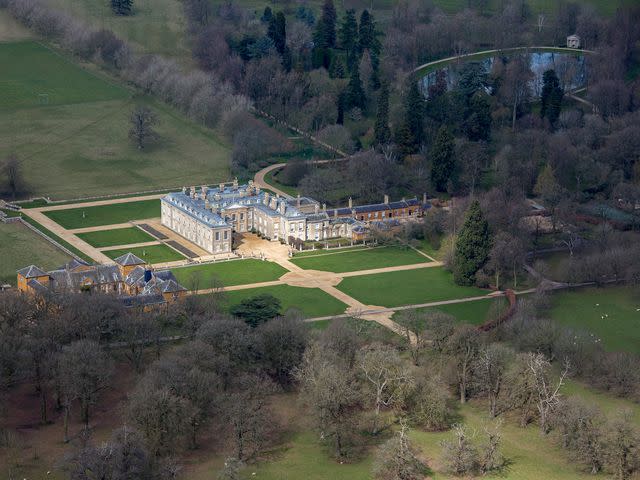 <p>David Goddard/Getty</p> Aerial view of Althorp House in Northamptonshire, England.