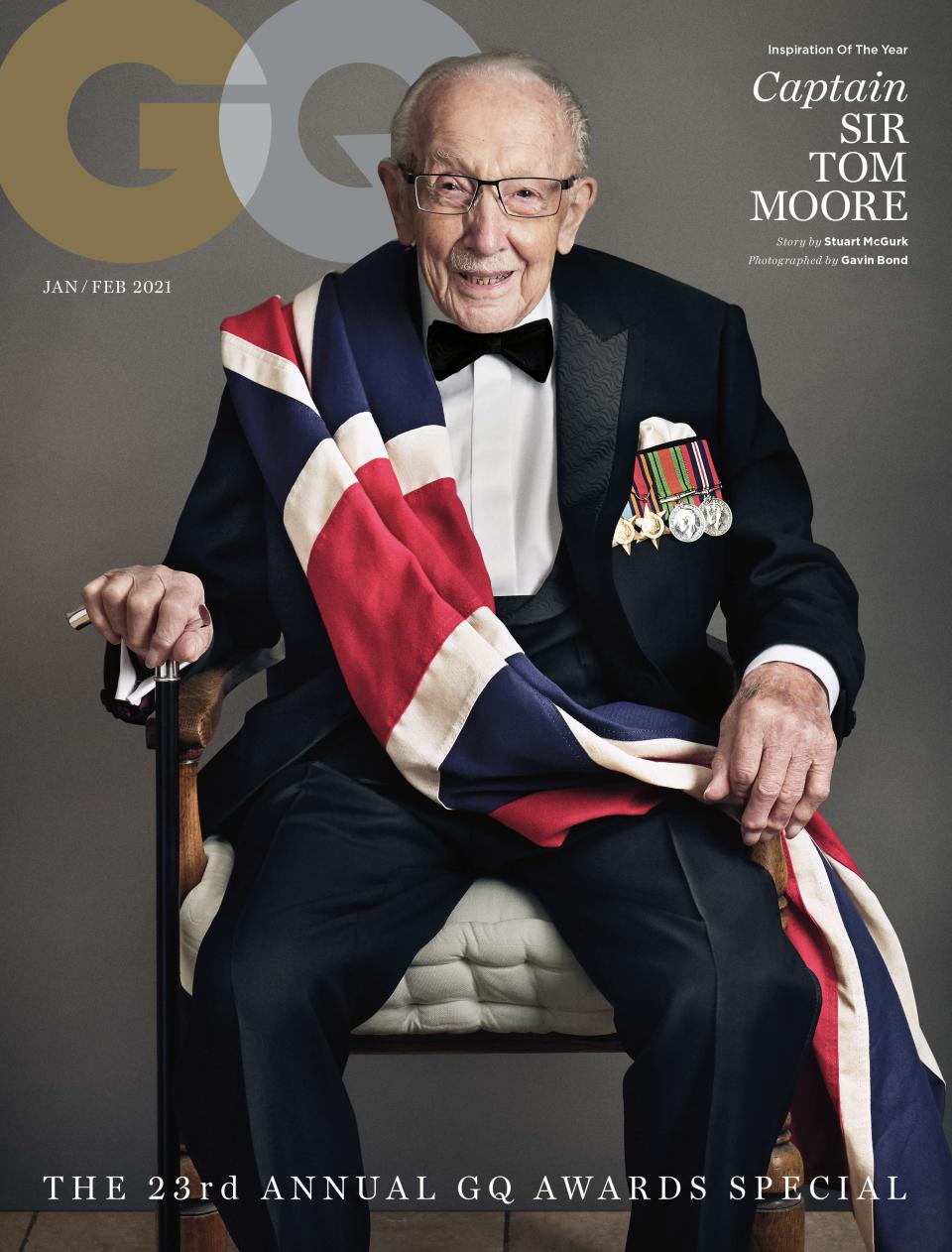 <p>Sir Captain Tom Moore on the cover of GQ</p>GQ MEN OF THE YEAR AWARDS 2020 IN ASSOCIATION WITH HUGO BOSS