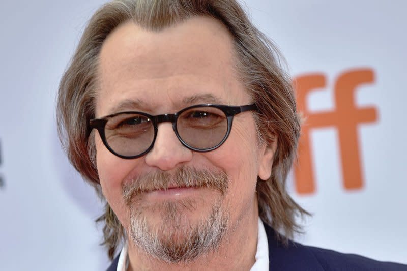 Gary Oldman arrives for the North American premiere of 'The Laundromat' at the Princess of Wales Theatre during the Toronto International Film Festival in Toronto in 2019. File Photo by Chris Chew/UPI