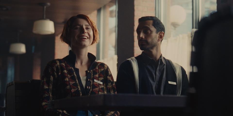 Jessie Buckley and Riz Ahmed play co-workers at a love institute that might be soulmates in the sci-fi romantic dramedy "Fingernails."