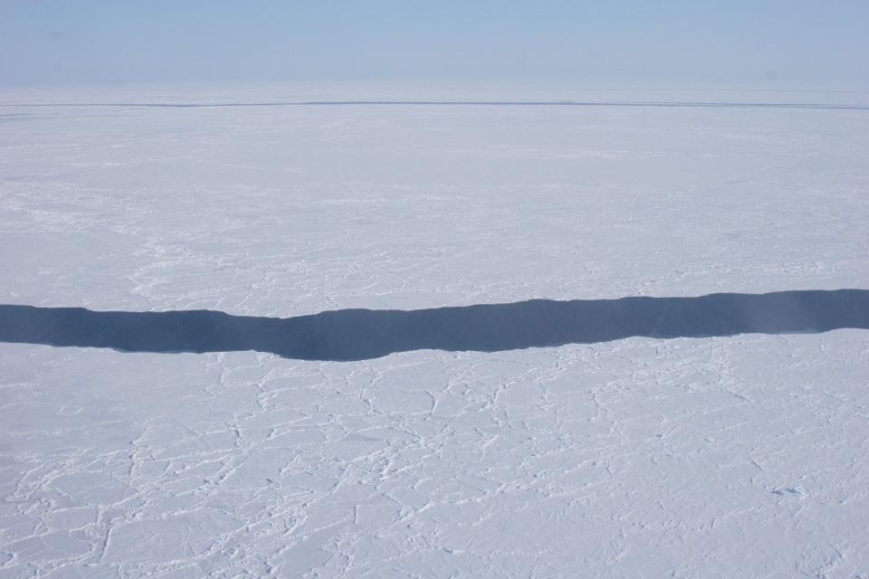 Typical lead in the pack ice containing overwintering narwhals.