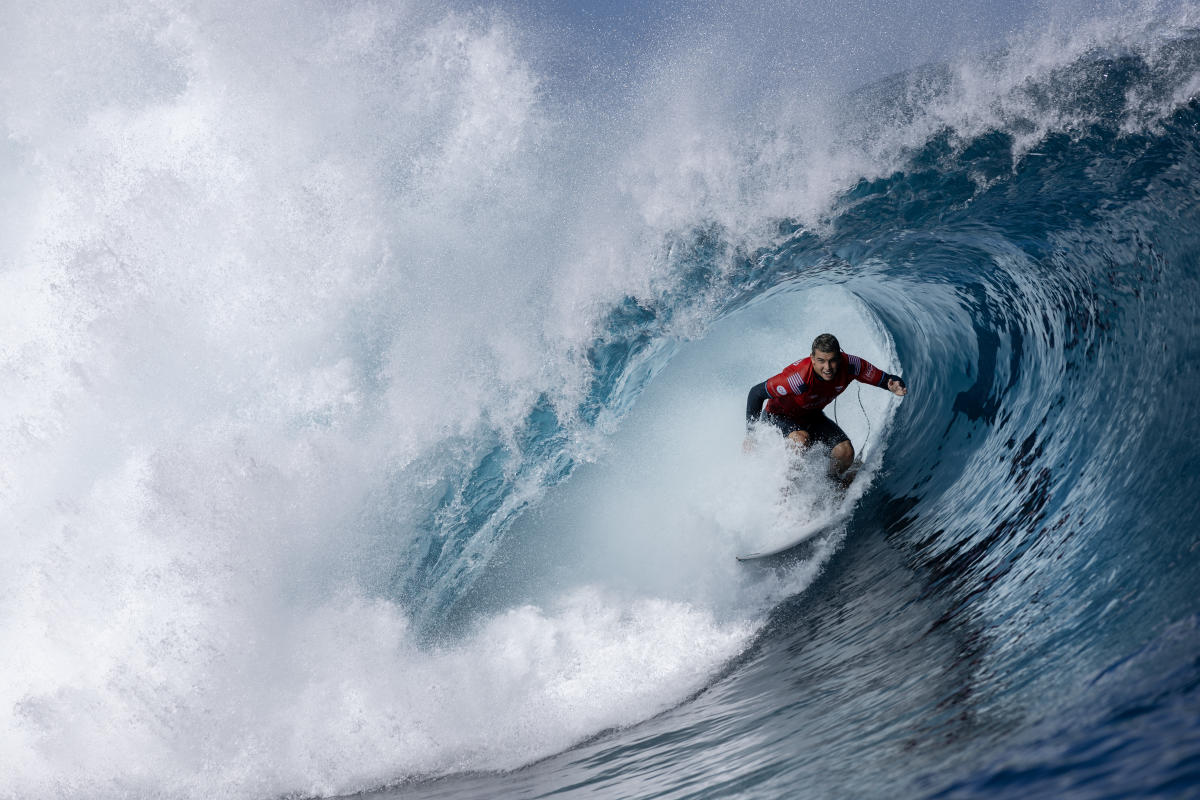 2024 Paris Olympics Surfers take on the 'Wall of Skulls' one of