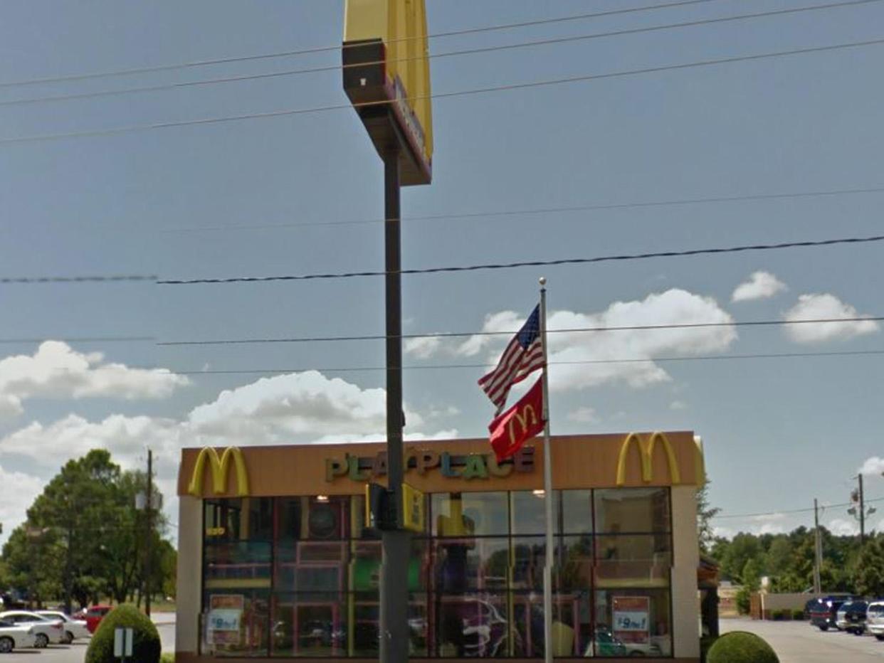 The incident happened at a McDonald's in Springdale in Arkansas: Google Maps