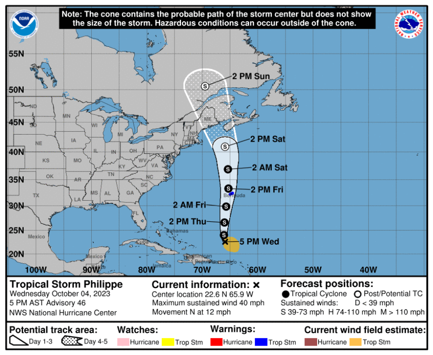 National Hurricane Center's update on Tropical Storm Philippe