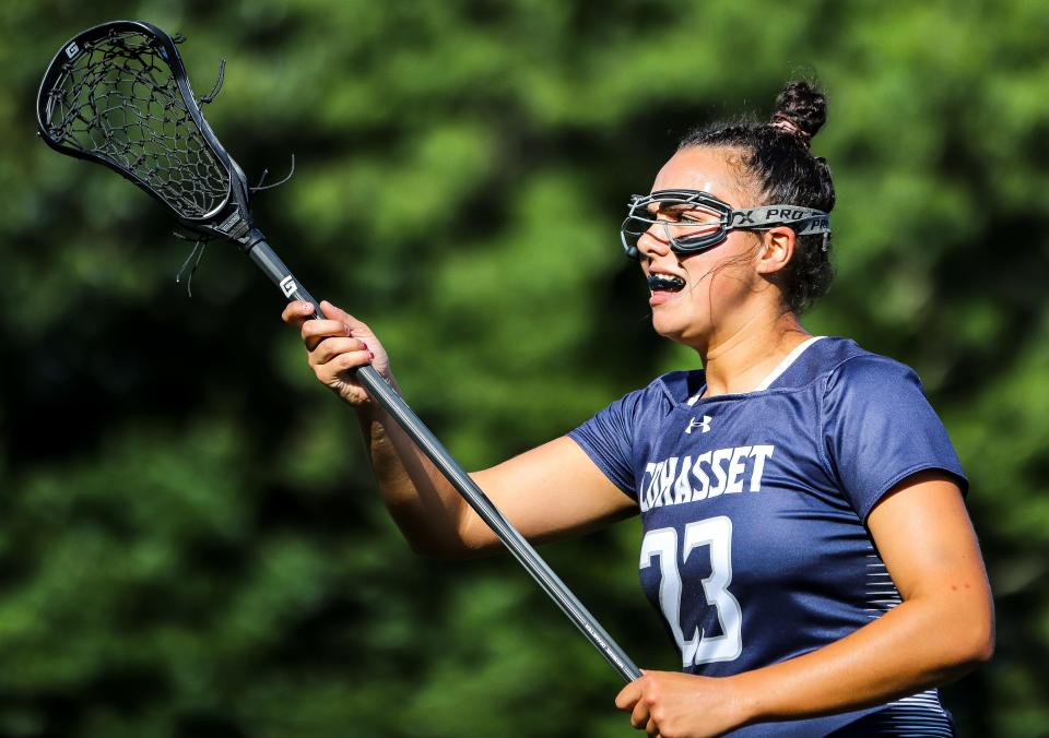 Cohasset's Molly Stephens during the Division 3 state title game against Medfield at Babson College in Wellesley on Tuesday, June 21, 2022.