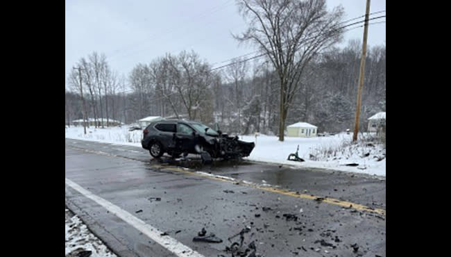 The scene of a March 22, 2024 crash in Ionia Township. (Courtesy Ionia County Sheriff's Office)