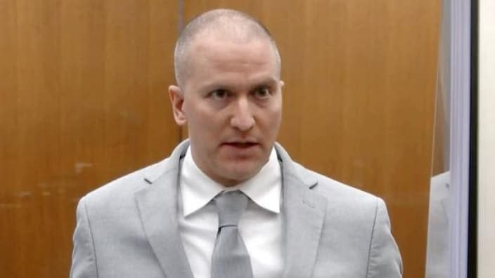 Former Minneapolis police Officer Derek Chauvin addresses the court on June 25 in his sentencing at the Hennepin County Courthouse in Minneapolis. U.S. District Judge Paul Magnuson will sentence Chauvin on Thursday for federal civil rights violations in the killing of George Floyd. (Photo: Court TV via AP, Pool, File)