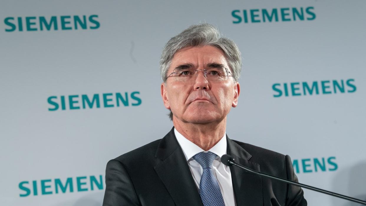 Joe Kaeser, Vorstandsvorsitzender von Siemens, nimmt im Februar an einer Pressekonferenz im Rahmen der Siemens-Hauptversammlung teil.