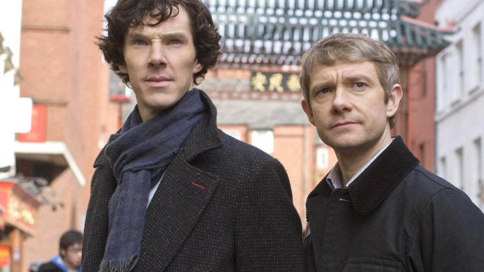 "Sherlock": Holmes (Benedict Cumberbatch, li.) und Watson (Martin Freeman) gibt es immer wieder im Ersten zu sehen