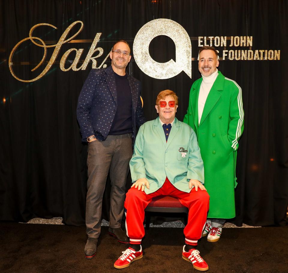 Marc Metrick, Elton John, and David Furnish.