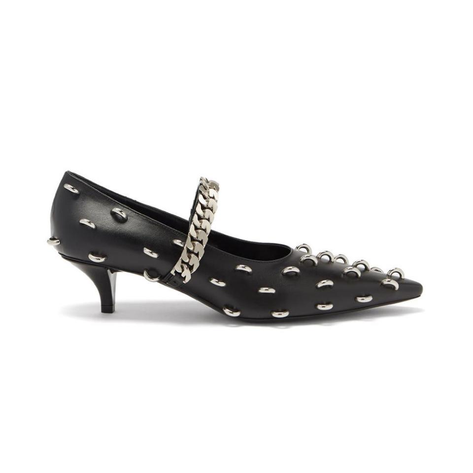 26) Studded Leather Pumps
