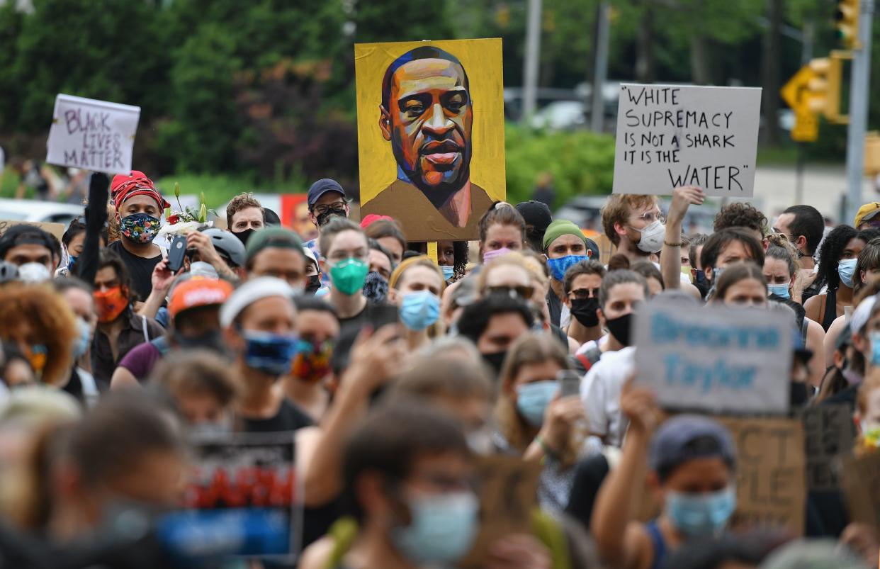 A demonstration in Brooklyn, N.Y., against police brutality