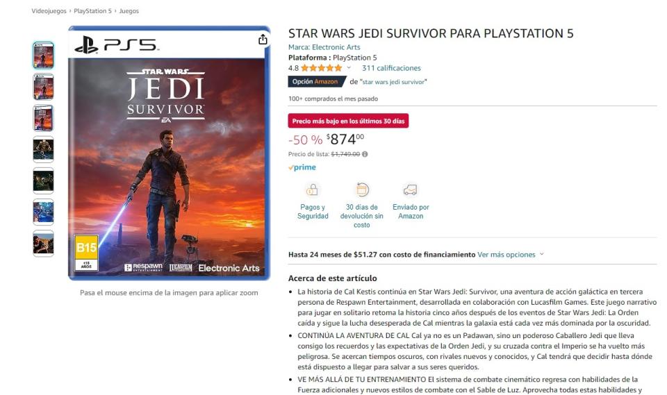 Star Wars Jedi: Fallen Order está a un precio de locura