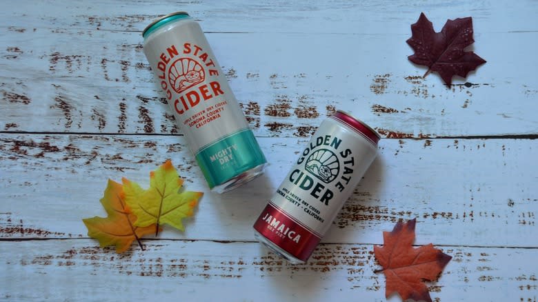 Cans of Golden State Cider