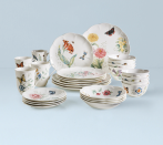 <p><strong>Lenox</strong></p><p>lenox.com</p><p><strong>$20.00</strong></p><p><a href="https://www.lenox.com/products/butterfly-meadow-r-28-piece-dinnerware-set" rel="nofollow noopener" target="_blank" data-ylk="slk:Shop Now;elm:context_link;itc:0;sec:content-canvas" class="link ">Shop Now</a></p><p>Widely-known and celebrated, Lenox has been an industry leader for over 100 years. You can find everything you need for an elegant and eye-catching tabletop from wine glasses to dinnerware. Lenox also offers monogramed or hand-applied illustrations. The iconic Butterfly Meadow print designed on porcelain is a fan favorite as its stunning and versatile for any occasion.</p><p><strong>Specs:</strong> Dishwasher and microwave safe. Porcelain. Free replacement if breaking occurs. </p>