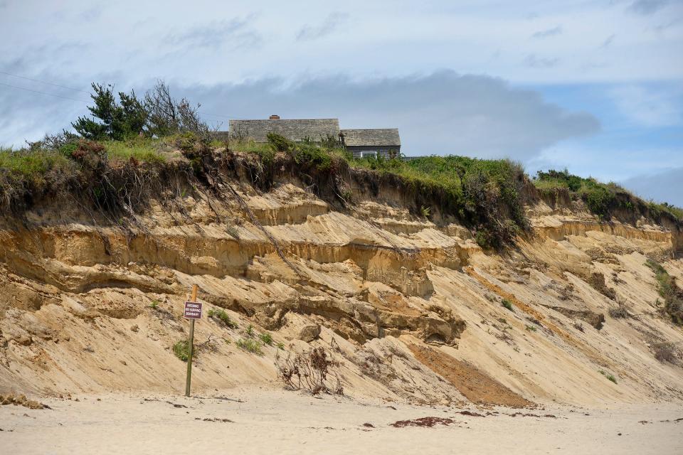 This oceanfront home, owned by the National Park Service and located at 40 Ocean View Drive in Eastham, has been deemed "no longer inhabitable in its present location" because of erosion, according to a release from the Cape Cod National Seashore.