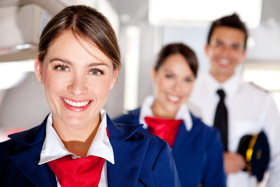 Even more smiling flight attendants!