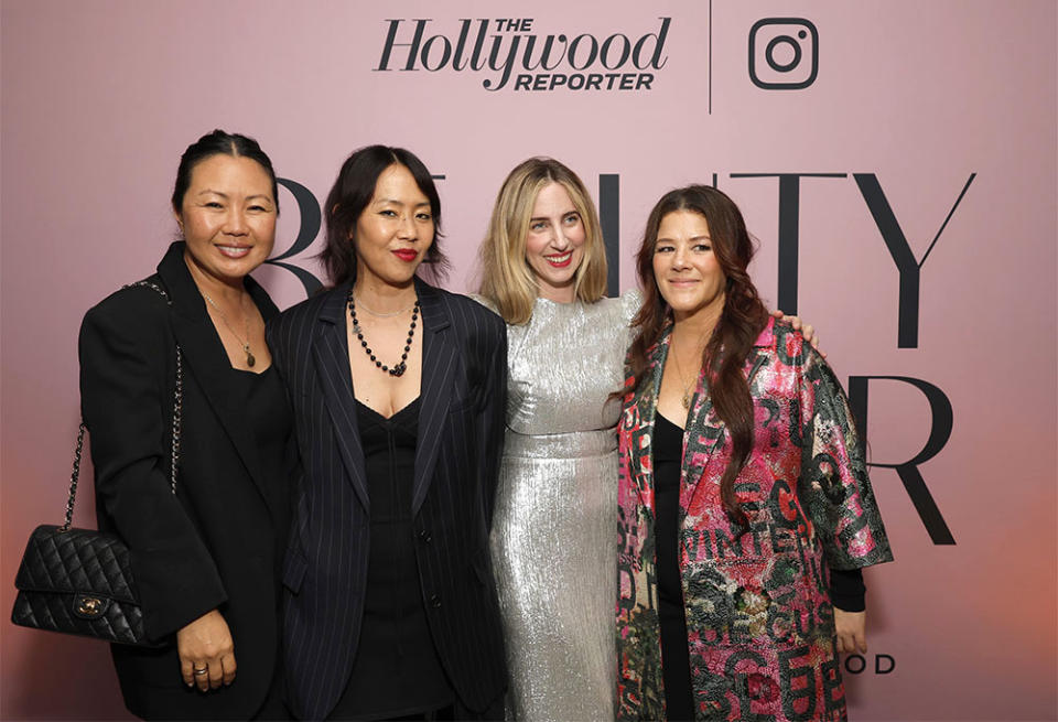 Jenny Cho, Kara Yoshimoto Bua, Mara Roszak and Tracey Cunningham attend The Hollywood Reporter Beauty Dinner Presented by Instagram, Sponsored by Upneeq, Honoring the Top Glam Squads in Hollywood at Holloway House on October 25, 2023 in West Hollywood, California.