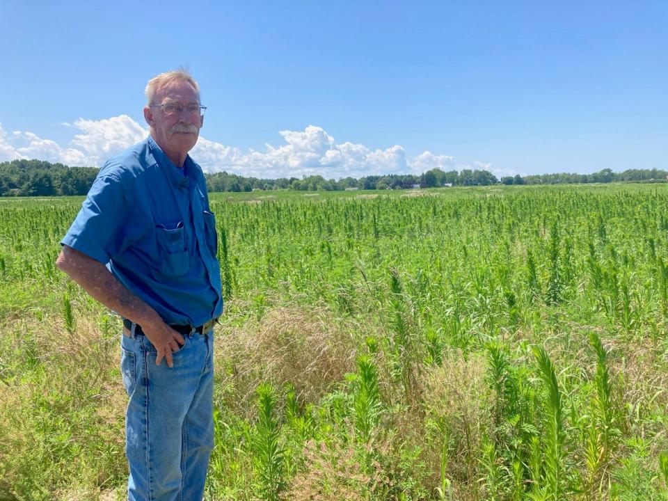 Fairview Township resident Steve Wiser, shown here on July 19, 2023, stands in front of a green space in Fairview Township that he leased from Erie County for nearly 50 years. County officials intend to develop a 200-acre business park at the location.