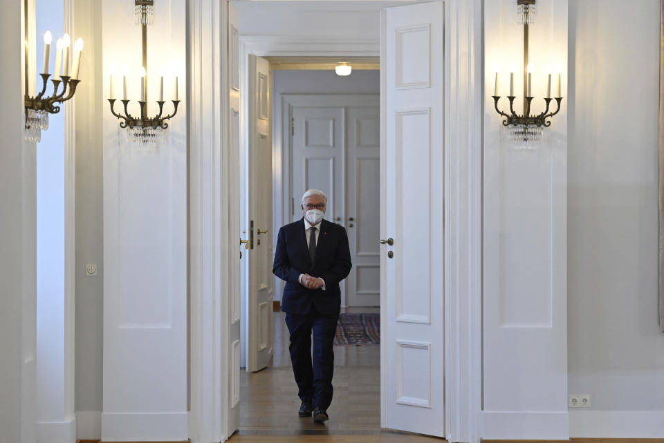 Frank-Walter Steinmeier im Schloss Bellevue im Februar 2021. (Bild: John MACDOUGALL / AFP)