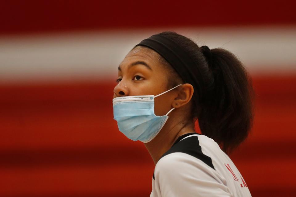 Manual's Nya Bunton gets ready to play against Providence.10/08/20