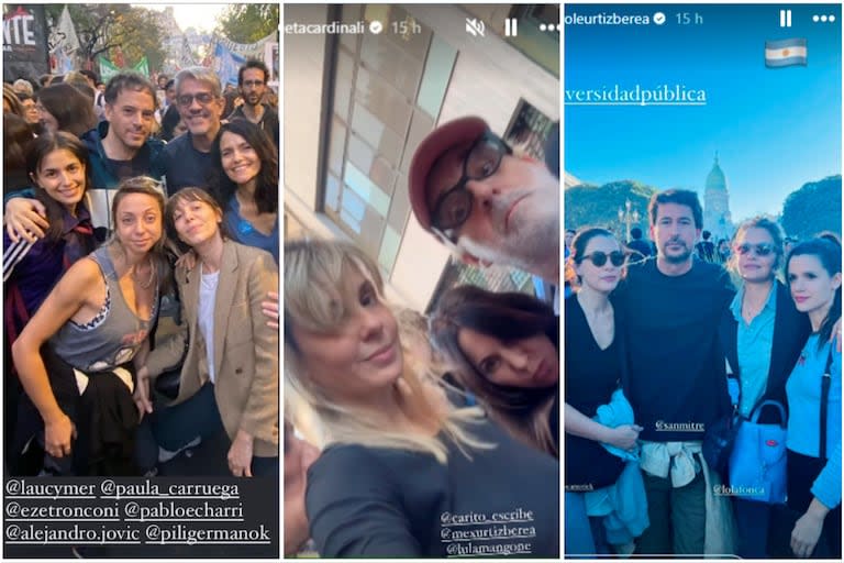 Pablo Echarri, Julieta Cardinali y Dolores Fonzi, algunas de las caras conocidas que dijeron presente en la marcha en defensa de las universidades públicas