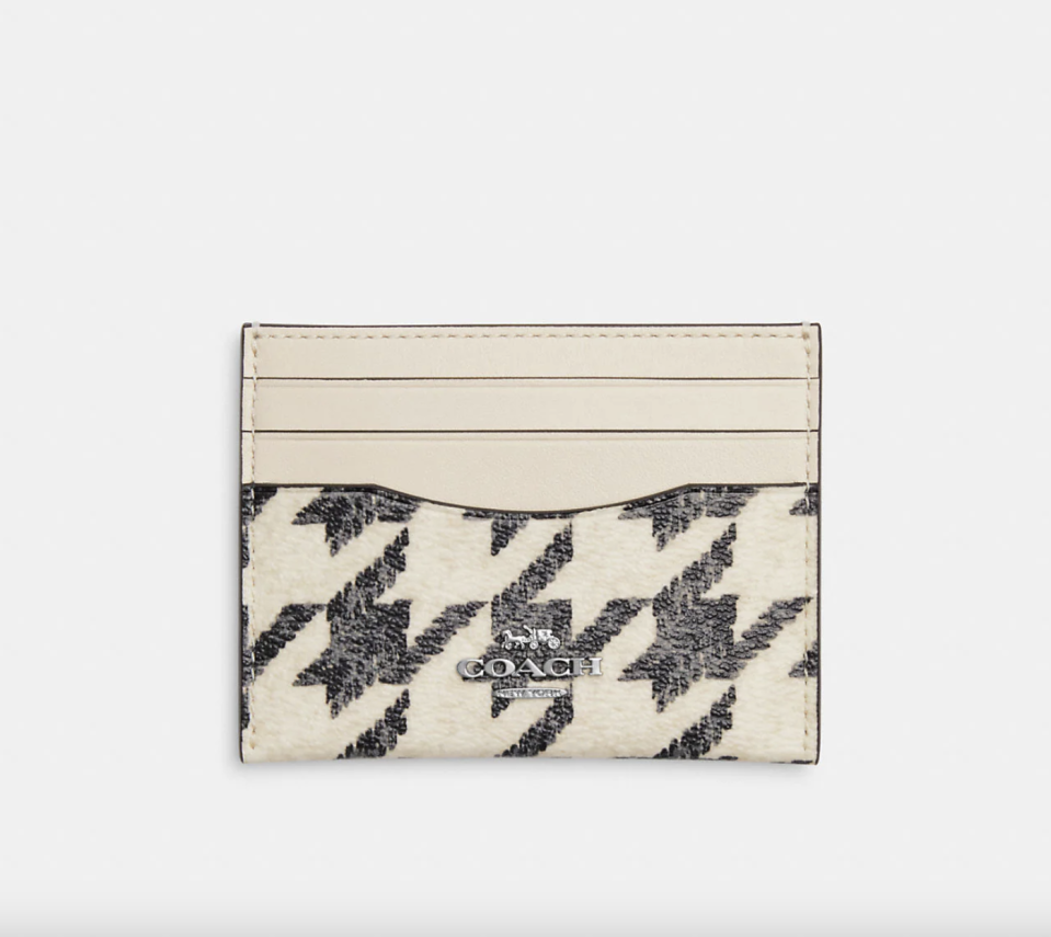 Slim ID Card Case with Houndstooth Print (photo via Coach Outlet)