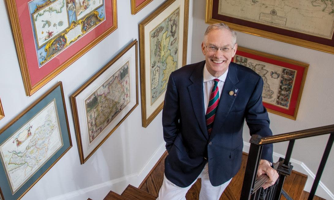 <span>Craig Jordan at his home in Houston, Texas. in 2018. He was an avid collector of maps and antique weapons.</span><span>Photograph: Robert Seale</span>