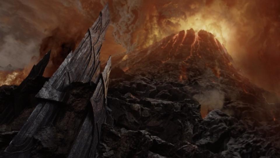 Mount Doom erupting in Return of the King