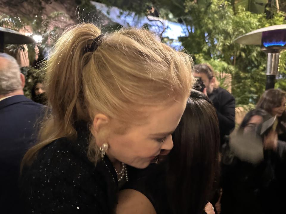 Nicole Kidman and Arianna DeBose hug. (Baz Bamigboye)