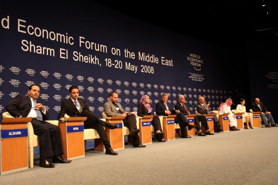 Maher Bitar, second from left, is pictured during a 2008 meeting of the World Economic Forum on the Middle East, in Sharm El-Sheikh.