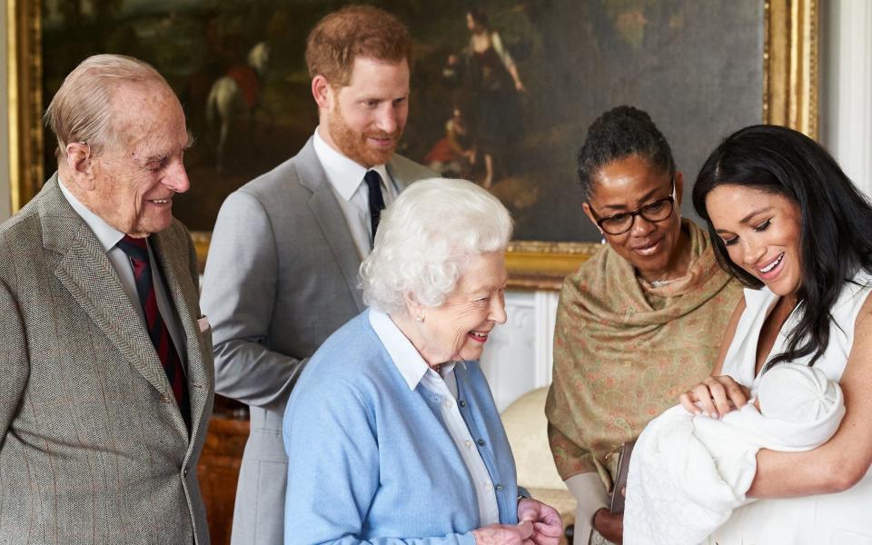 Duchess of Sussex with the Queen and her mother - Chris Allerton / copyright Suss 