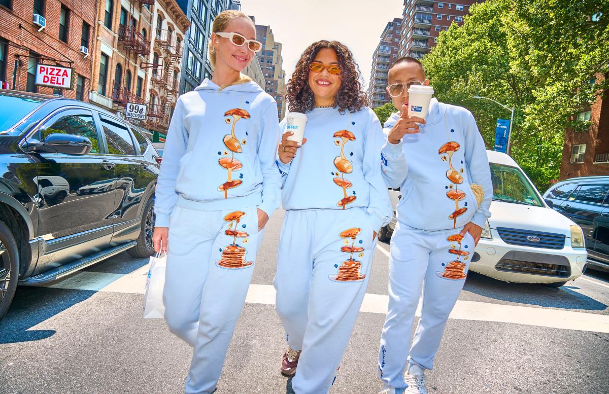 Wear your love for pancakes openly with this Mr. Eatwell X Holiday Inn tracksuit