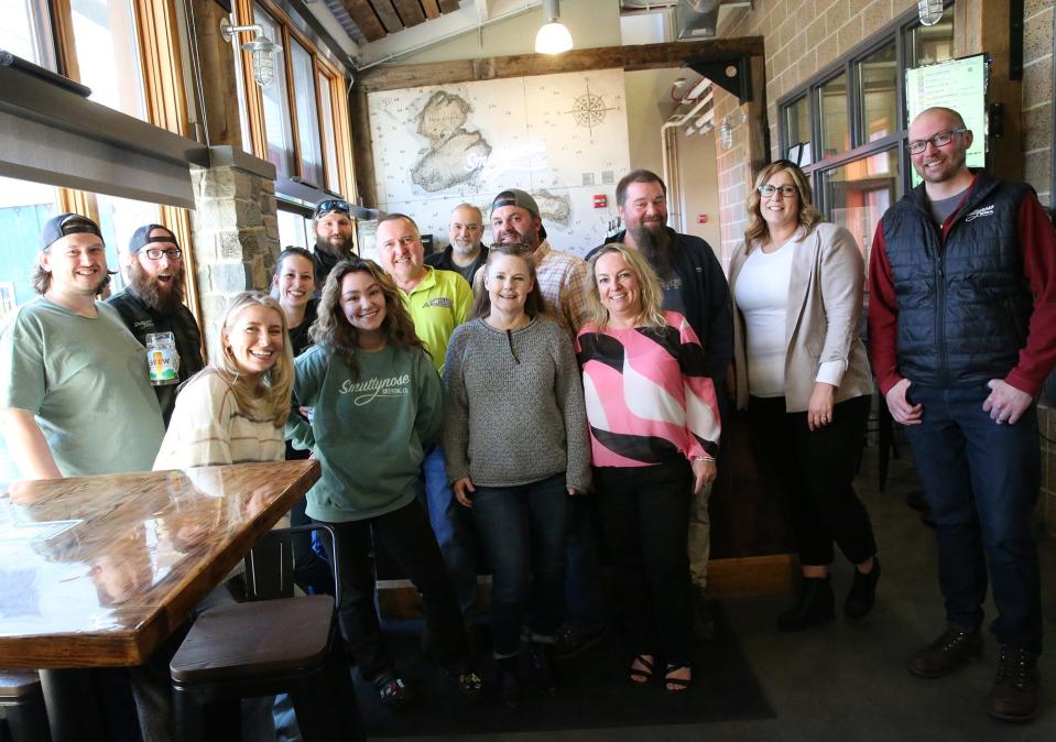 The team at Smuttynose Brewing Co., seen after winning the Seacoast Breweries Bracket Monday, April 3, 2023. Smuttynose announced last week it is also adding Massachusetts mainstay Wachusett Brewing to its expanding portfolio.