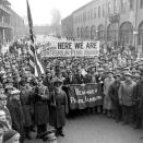 Not originally published in LIFE. A rally at the Brooklyn Navy Yard, December 1941. (George Strock—Time & Life Pictures/Getty Images) <br> <br> <a href="http://life.time.com/history/pearl-harbor-photos-from-the-pacific-and-the-home-front-1941-1942/#1" rel="nofollow noopener" target="_blank" data-ylk="slk:Click here to see the full collection at LIFE.com;elm:context_link;itc:0;sec:content-canvas" class="link ">Click here to see the full collection at LIFE.com</a>