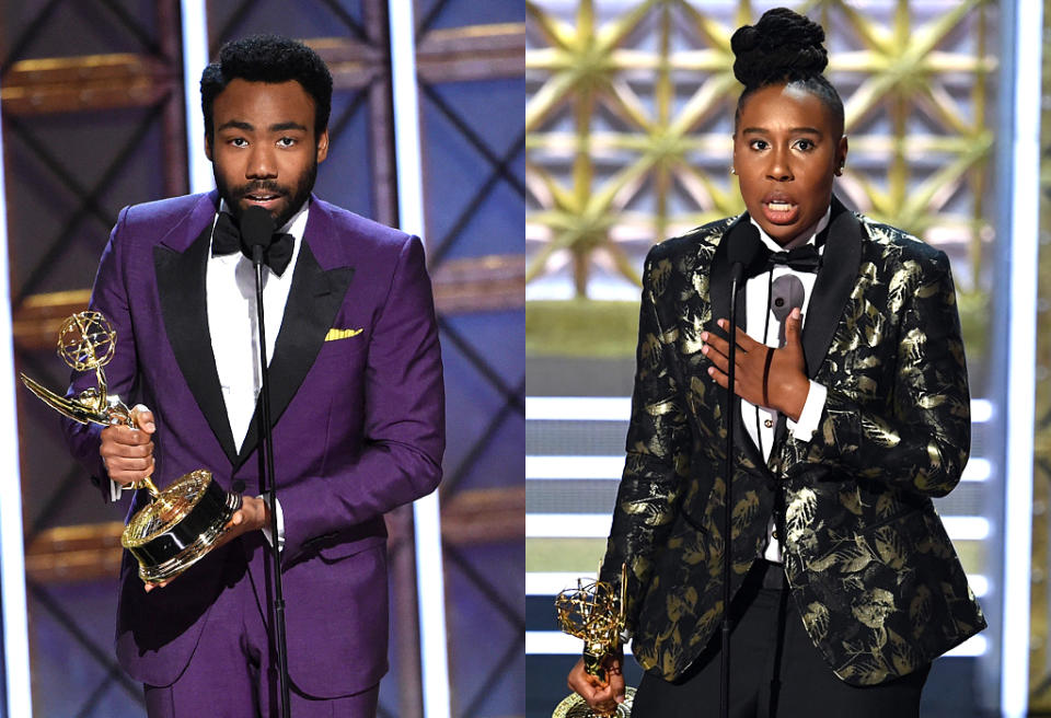 Donald Glover and Lena Waithe (Photo: Getty Images)