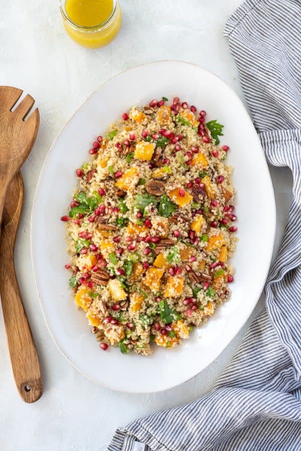 vegan thanksgiving butternut squash quinoa salad