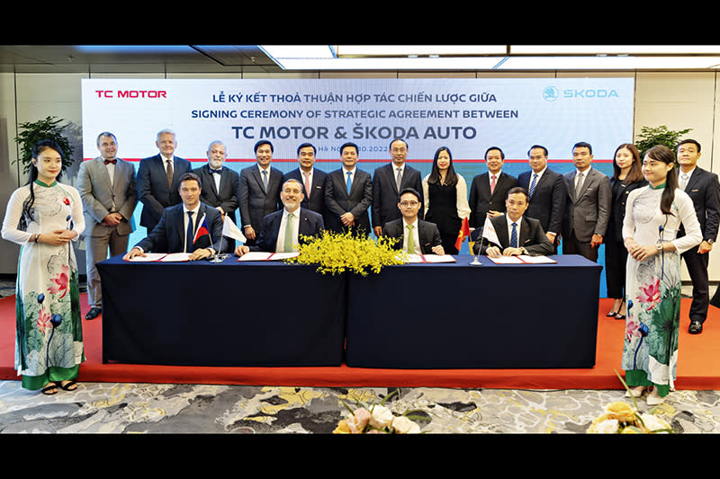 Skoda與越南的Thanh Cong Motor Vietnam簽訂合作儀式。