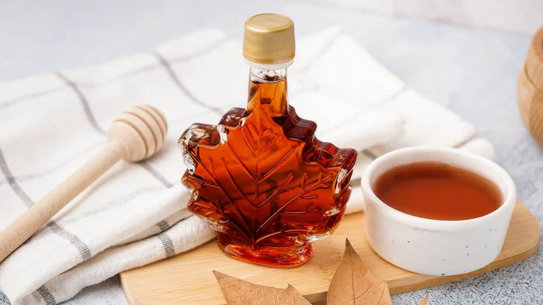 Bottle of maple syrup