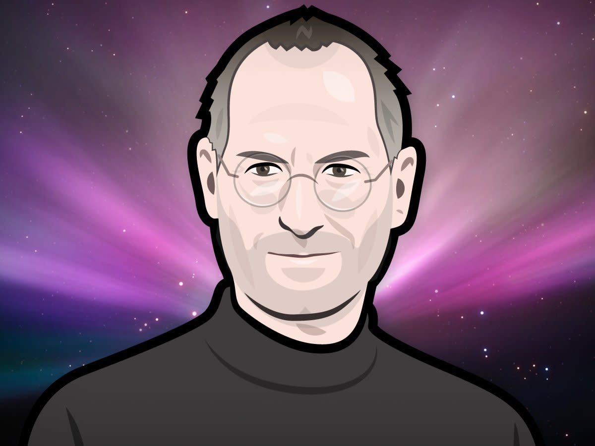 Steve Jobs Illustration Portrait new color Mac background