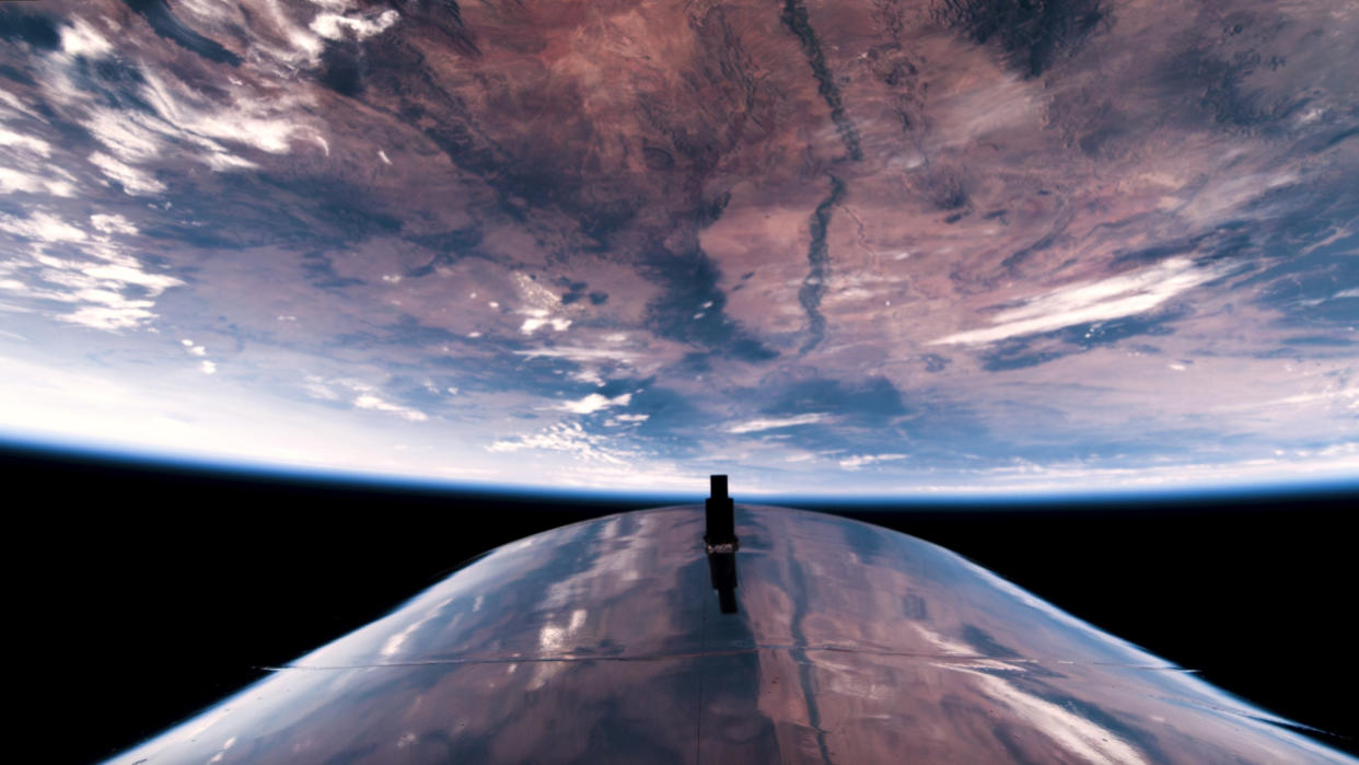  earth as seen from virgin galactic's vss unity suborbital space plane. 