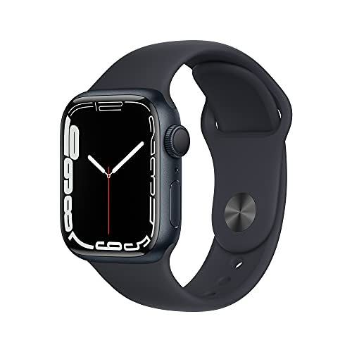 15) Apple Watch Series 7 [GPS 41mm] Smart Watch w/ Midnight Aluminum Case with Midnight Sport Band. Fitness Tracker, Blood Oxygen & ECG Apps, Always-On Retina Display, Water Resistant