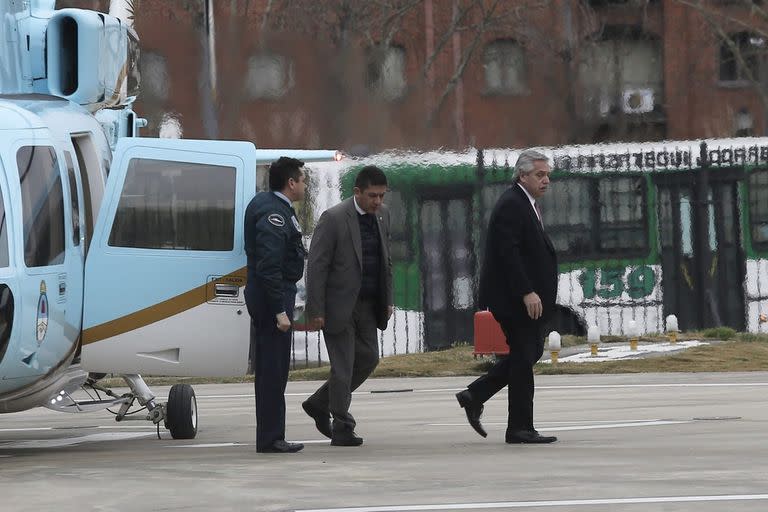 El presidente Alberto Fernández, el lunes, al llegar a la Casa Rosada para tomarle juramento a Silvina Batakis