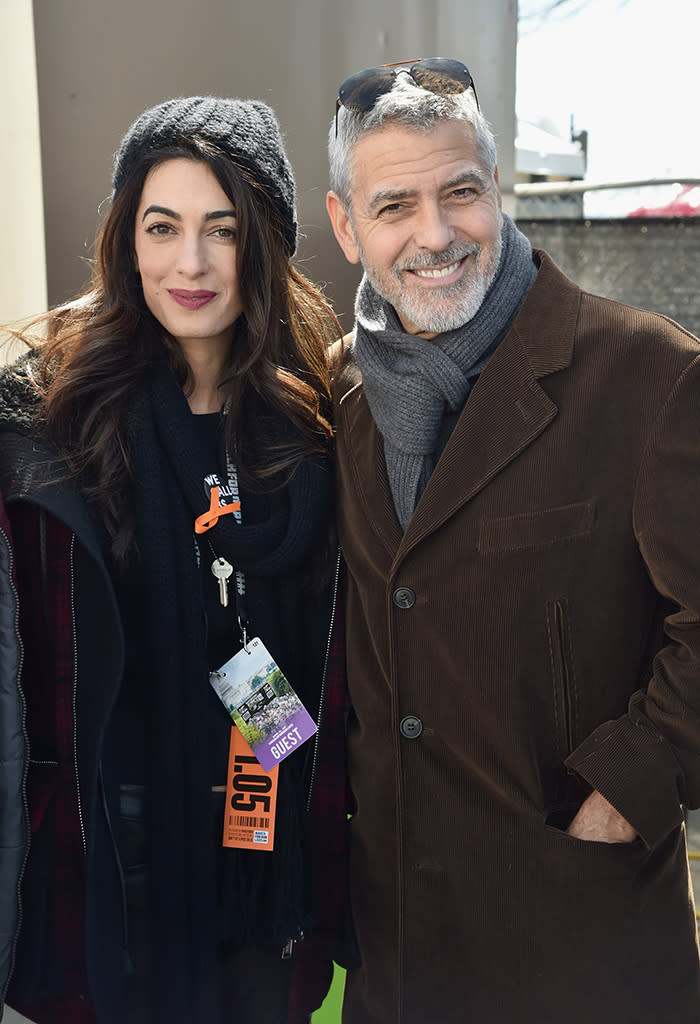 <p>The married couple supported the Marjory Stoneman-Douglas High School shooting survivors at the March for Our Lives protest in Washington D.C. on Saturday.The actor and his lawyer previously announced they made a $500,000 donation to the event in the names of their twins, Ella and Alexander. (Photo: Kevin Mazur/Getty Images for March For Our Lives) </p>